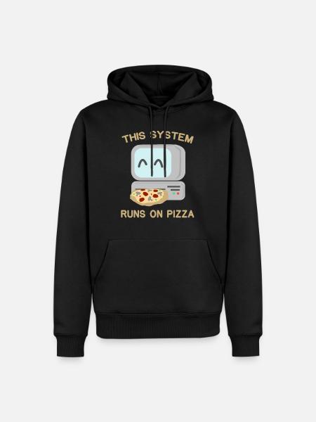 Computer Pizza - Men’s Premium Organic Hoodie - black