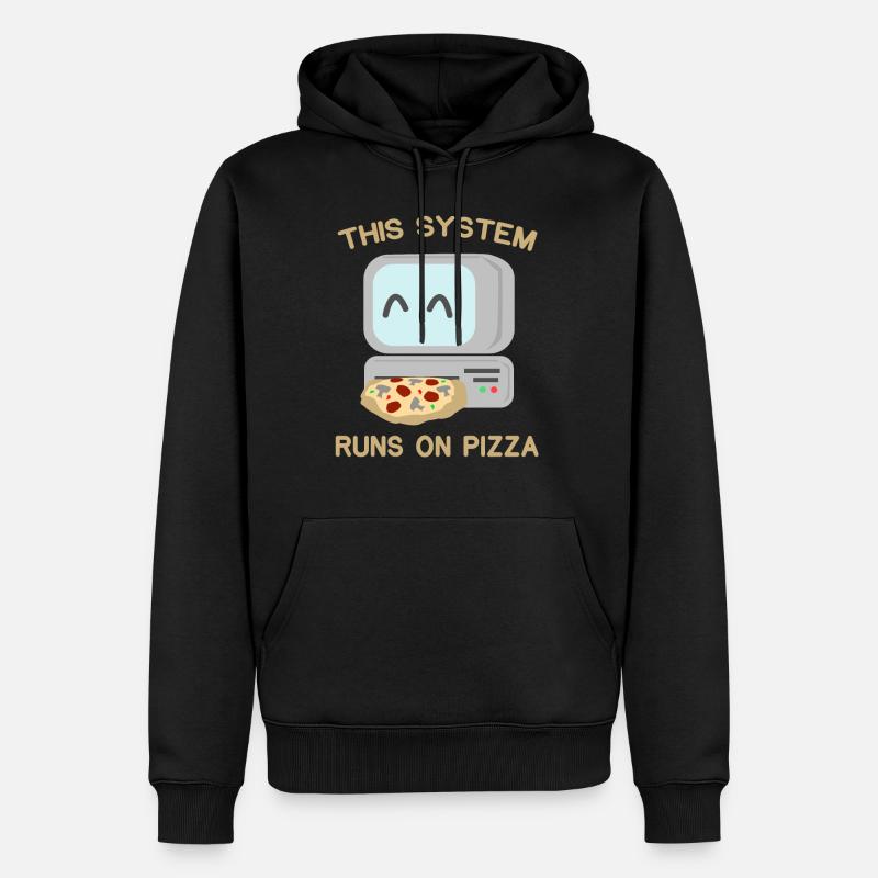 Computer Pizza - Männer Premium Bio Hoodie - Schwarz