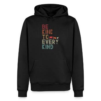 Soyez gentil avec chaque cadeau de protection des animaux - Sweat à capuche Premium bio Homme - noir - Devant - Nico (187cm)