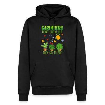 Citation de jardinage drôle pour les jardiniers à la retraite - Sweat à capuche Premium bio Homme - noir - Devant - Nico (187cm)