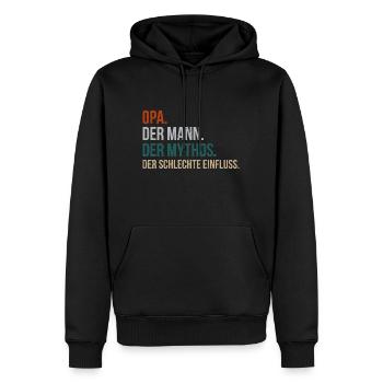 Opa der Mann der Mythos der schlechte einfluss - Männer Premium Bio Hoodie - Schwarz - Vorne - Nico (187cm)