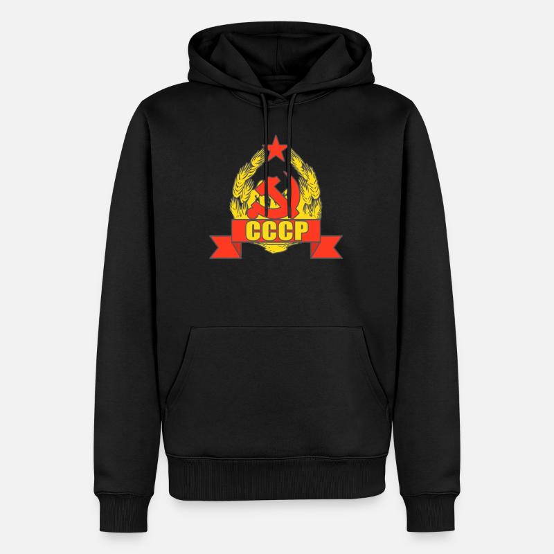 Communisme drapeau communiste de l'URSS - Sweat à capuche Premium bio Homme - noir