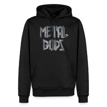 DIEUX MÉTALLIQUES - Sweat à capuche Premium bio Homme - noir - Devant - Nico (187cm)