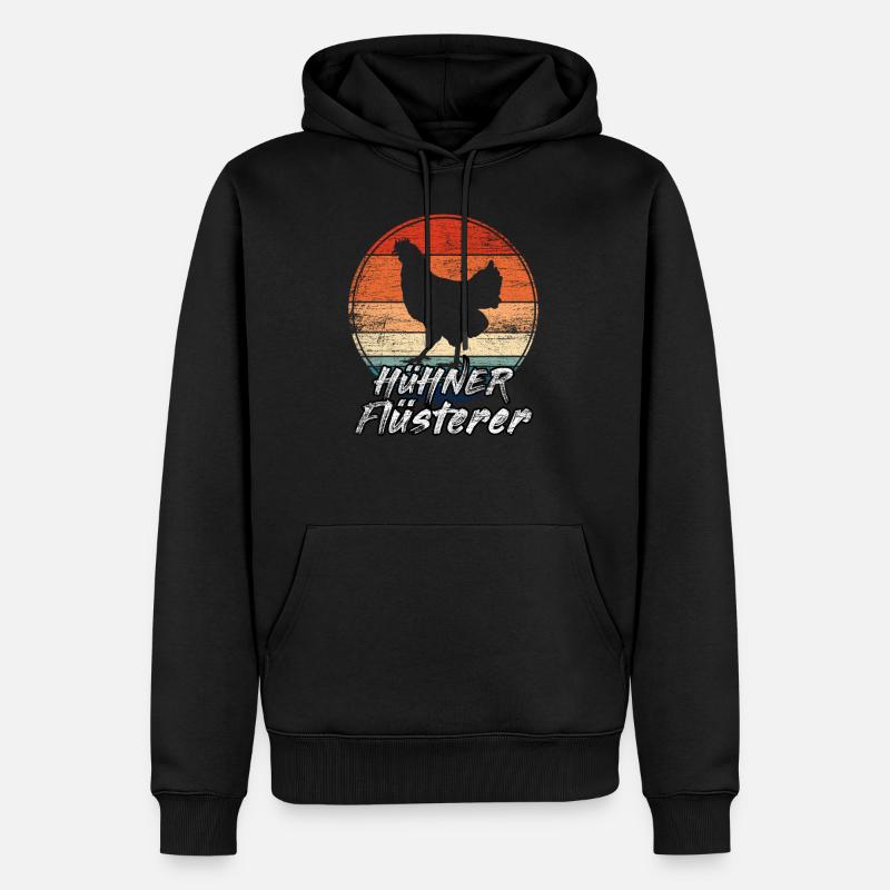 Hühner Flüsterer - Männer Premium Bio Hoodie - Schwarz
