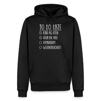 To do Liste Gymnasium Weltherrschaft Geschenk - Männer Premium Bio Hoodie - Schwarz - Vorne - Nico (187cm)
