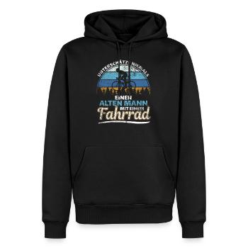 Alter Mann Fahrrad Geschenk - Männer Premium Bio Hoodie - Schwarz - Vorne - Nico (187cm)