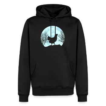 Poulet Poulet - Sweat à capuche Premium bio Homme - noir - Devant - Nico (187cm)
