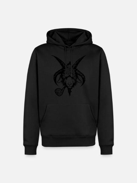 Frost Pipes Demon Goat Black - Men’s Premium Organic Hoodie - 
