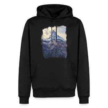 Berge & Diamonds - Männer Premium Bio Hoodie - Schwarz - Vorne - Nico (187cm)