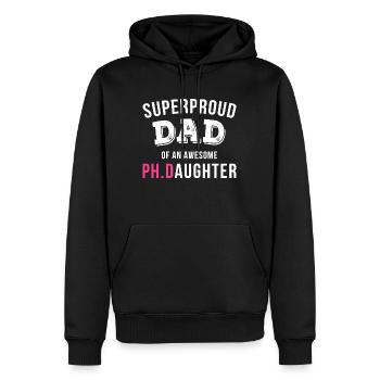 Super-père papa de génial phd fille cadeau - Sweat à capuche Premium bio Homme - noir - Devant - Nico (187cm)