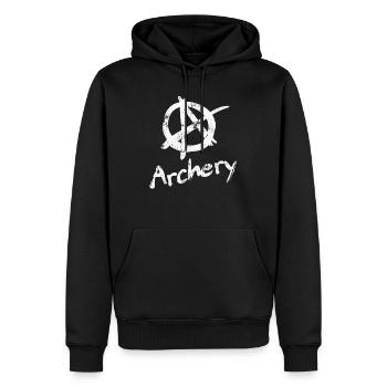 Archery Anarchy Symbol - Männer Premium Bio Hoodie - Schwarz - Vorne - Nico (187cm)