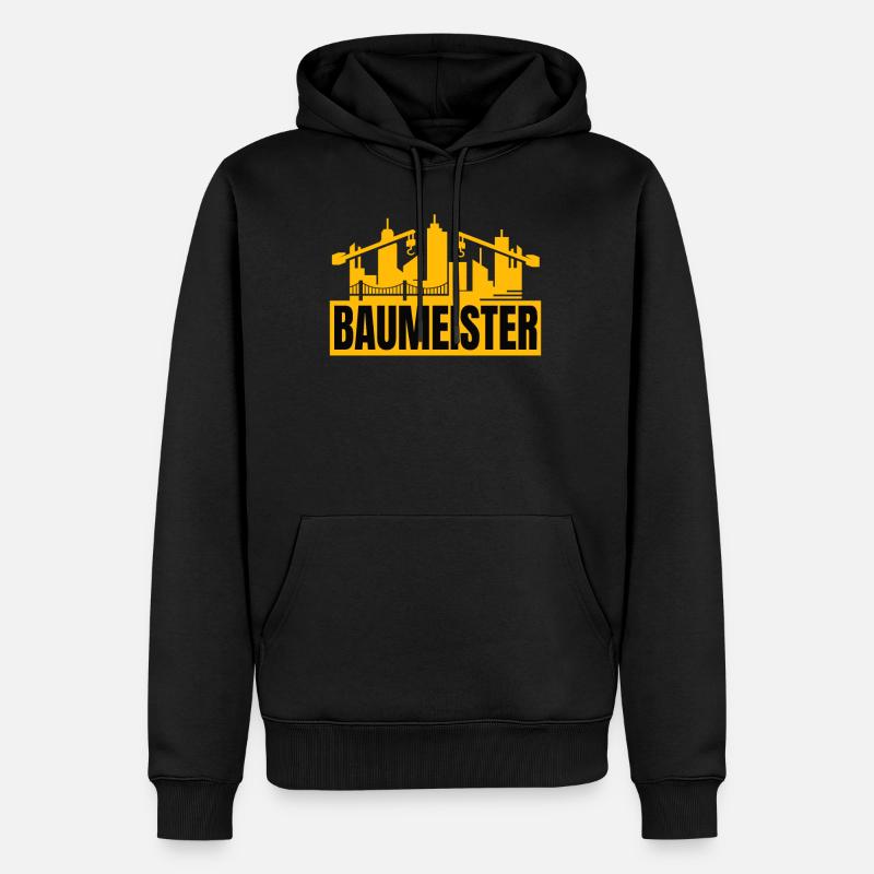 Baumeister Baustelle Bauarbeiter Geschenk - Männer Premium Bio Hoodie - Schwarz