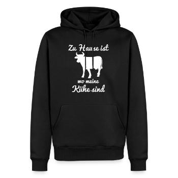 Zuhause ist wo meine Kühe sind - Männer Premium Bio Hoodie - Schwarz - Vorne - Nico (187cm)