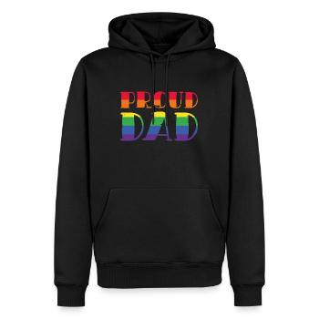 Proud Dad LGBT Pride Geschenk - Männer Premium Bio Hoodie - Schwarz - Vorne - Nico (187cm)
