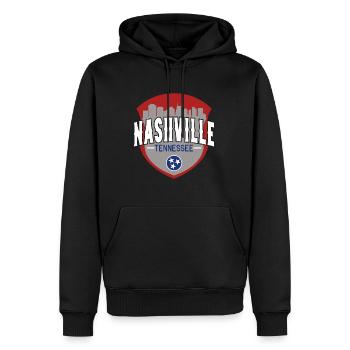 Nashville Tennessee Badge Stadt - Männer Premium Bio Hoodie - Schwarz - Vorne - Nico (187cm)