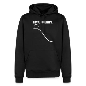 J'ai un don potentiel en physique - Sweat à capuche Premium bio Homme - noir - Devant - Nico (187cm)