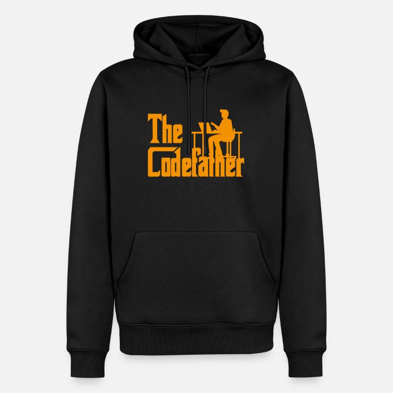 The Codefather Coding Programier Cadeau - Sweat à capuche Premium bio Homme - noir