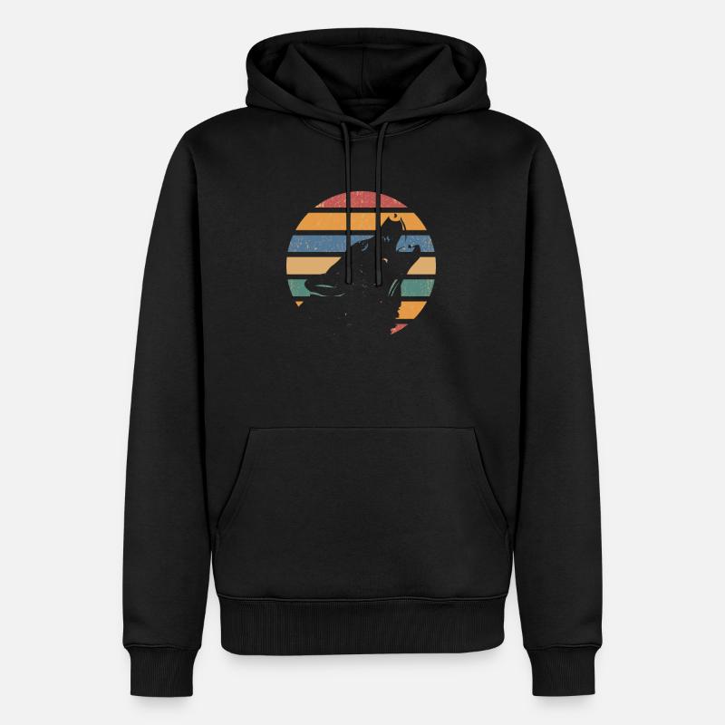 Restez Wild Wolf Nature Wilderness - Sweat à capuche Premium bio Homme - noir