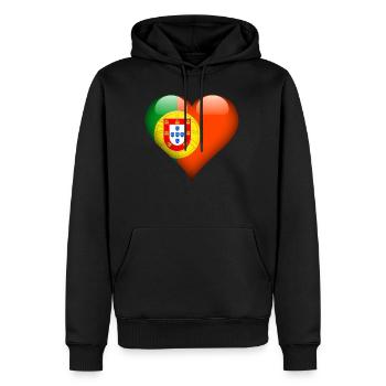 portuguese Heart Portugal Flag - Men’s Premium Organic Hoodie - black - Front - Nico (187cm)