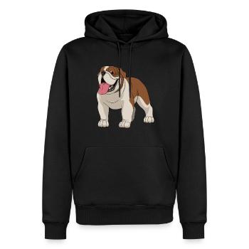 bouledogue britannique bouledogue - Sweat à capuche Premium bio Homme - noir - Devant - Nico (187cm)
