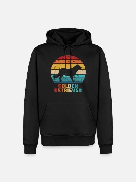 Golden retrievers - Sweat à capuche Premium bio Homme - noir