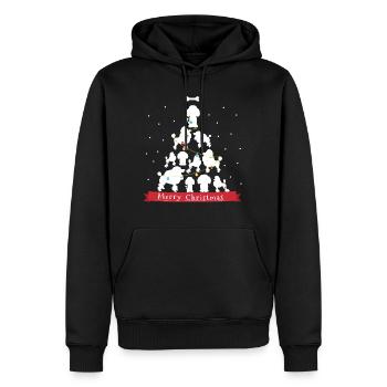 Arbre de Noël caniche nouvellement marié - Sweat à capuche Premium bio Homme - noir - Devant - Nico (187cm)
