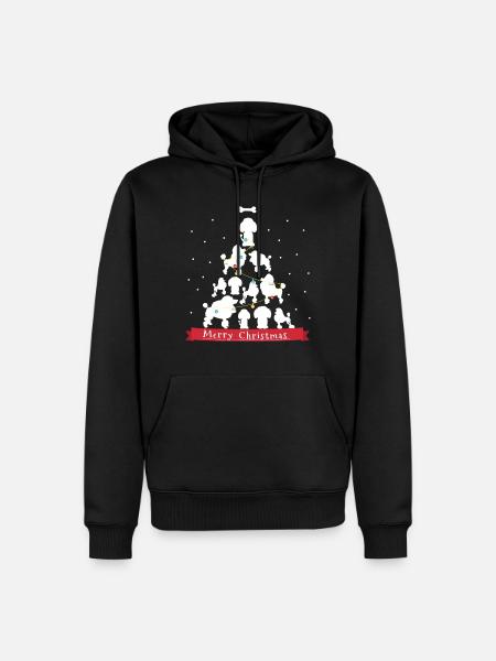 heiratet eben Pudel-Weihnachtsbaum - Männer Premium Bio Hoodie - Schwarz