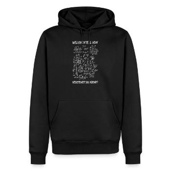 Welchen Teil von verstehst du nicht Physik - Männer Premium Bio Hoodie - Schwarz - Vorne - Nico (187cm)