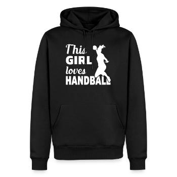 This Girl loves Handball Geschenk - Männer Premium Bio Hoodie - Schwarz - Vorne - Nico (187cm)