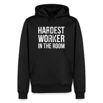 Travailleur le plus dur dans le cadeau de la chambre - Sweat à capuche Premium bio Homme - noir - Devant - Nico (187cm)