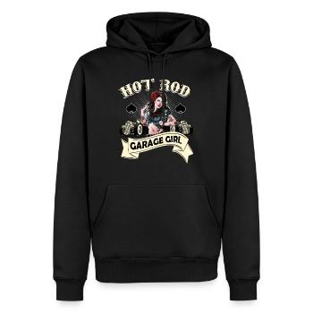 Hot Rod Chick Pin up Girl Rockabilly - Männer Premium Bio Hoodie - Schwarz - Vorne - Nico (187cm)