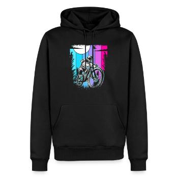 Downhill Biker VTT - Sweat à capuche Premium bio Homme - noir - Devant - Nico (187cm)