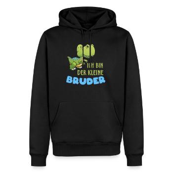 Cadeaux frères et soeurs Little Brother Dino T Rex - Sweat à capuche Premium bio Homme - noir - Devant - Nico (187cm)