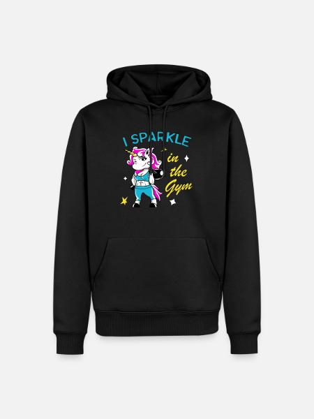 Cadeau de licorne drôle d'entraînement de fitness pour femmes - Herre Premium økologisk hoodie - sort