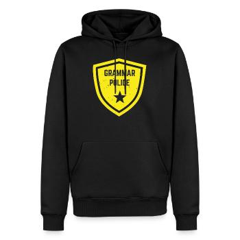 Grammar Police Polizei Polizist Geschenk - Männer Premium Bio Hoodie - Schwarz - Vorne - Nico (187cm)