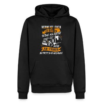 LKW Fernfahrer Trucker - Männer Premium Bio Hoodie - Schwarz - Vorne - Nico (187cm)