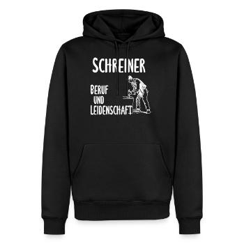 Schreiner - Beruf und Leidenschaft - Männer Premium Bio Hoodie - Schwarz - Vorne - Nico (187cm)