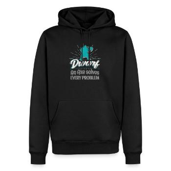 Jeu de rôle de personnage RPG nain - Sweat à capuche Premium bio Homme - noir - Devant - Nico (187cm)