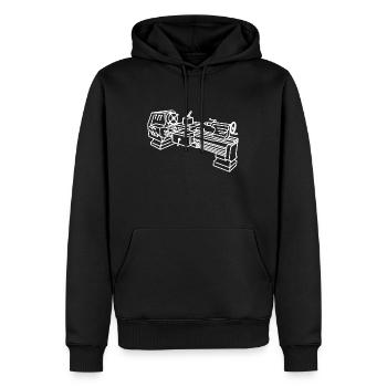 Lathe mechanic workshop gift - Men’s Premium Organic Hoodie - black - Front - Nico (187cm)