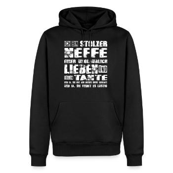 stolzer Neffe einer wundervollen und tollen Tante - Männer Premium Bio Hoodie - Schwarz - Vorne - Nico (187cm)