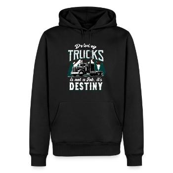 Truck drivers Driving trucks is fate - Men’s Premium Organic Hoodie - black - Front - Nico (187cm)