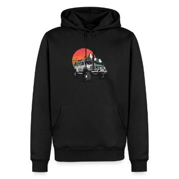 Véhicule d'aventure véhicule hors route Vintage - Sweat à capuche Premium bio Homme - noir - Devant - Nico (187cm)