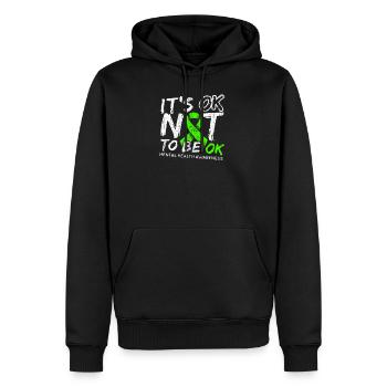 Es ist in Ordnung, nicht in Ordnung zu sein - Bewusstsein für psychische Gesundheit - Männer Premium Bio Hoodie - Schwarz - Vorne - Nico (187cm)