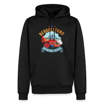 Bergrettung Bergretter Pistenwache Bergsteigen - Männer Premium Bio Hoodie - Schwarz - Vorne - Nico (187cm)
