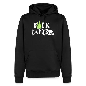 FUCK CANCER - Männer Premium Bio Hoodie - Schwarz - Vorne - Nico (187cm)