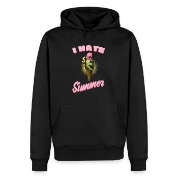 Ich hasse Sommer Eis Totenkopf - Männer Premium Bio Hoodie - Schwarz - Vorne - Nico (187cm)