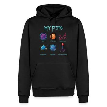 Virus Ebola hépatite adénovirus phage grippal - Sweat à capuche Premium bio Homme - noir - Devant - Nico (187cm)