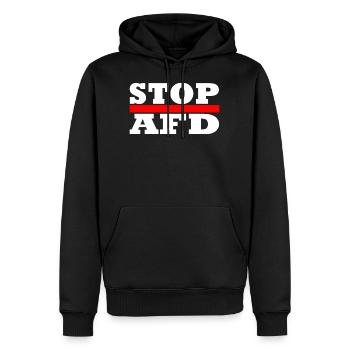 Stop Afd - Männer Premium Bio Hoodie - Schwarz - Vorne - Nico (187cm)