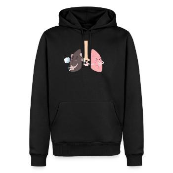 Lustiges Rauchfrei Nichtraucher Lunge Geschenk - Männer Premium Bio Hoodie - Schwarz - Vorne - Nico (187cm)
