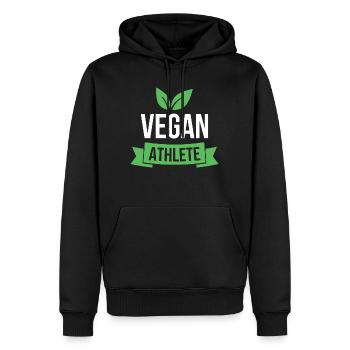 Athlète végétalien Veggie Fitness Gym Gift - Sweat à capuche Premium bio Homme - noir - Devant - Nico (187cm)